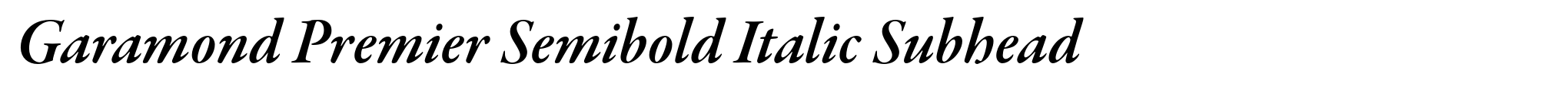 Garamond Premier Semibold Italic Subhead image